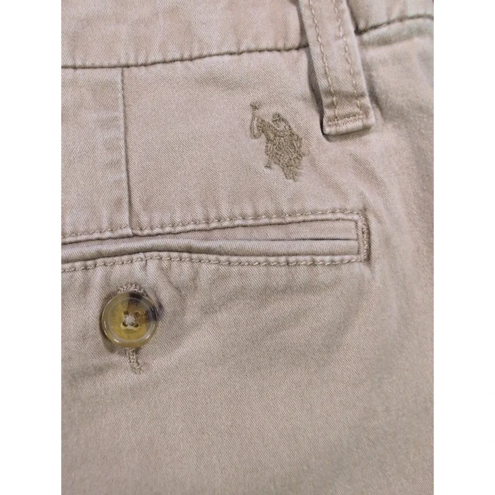 US Polo Assn‎ Mens Khaki Tan Activate Stretch Chino Bermuda Shorts W34 110176
